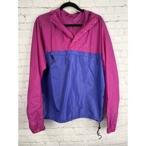 vintage Patagonia pullover hooded windbreaker womens medium colorblock packable
